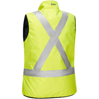 Bisley&reg; X-Back Women's Contoured Reversible Puffer Vest, High Visibility Lime-Yellow, Small, Polyester Toolneeds Inc.