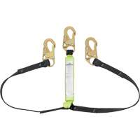 SA-64000-4 Shock Absorbing Lanyard, 4', Snap Hook Center, Snap Hook Leg Ends, Polyester Toolneeds Inc.
