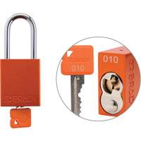 Cadenas de verrouillage de s&eacute;curit&eacute; Velocity Plus, Orange, Cl&eacute;s identiques, Aluminium, Largeur de 1-1/2" Toolneeds Inc.