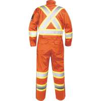 Fire-Resistant Coverall with High-Visibility Bands, Size Small, Orange Toolneeds Inc.