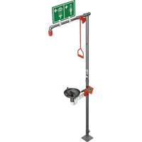 Douche combin&eacute;e avec cuvette ouverte en acier inoxydable et entr&eacute;e sup&eacute;rieure, Socle Toolneeds Inc.