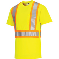 T-shirt de s&eacute;curit&eacute; &agrave; bandes contrastantes, Polyester, Petit, Jaune lime haute visibilit&eacute; Toolneeds Inc.