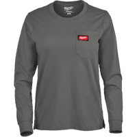 GRIDIRON Long Sleeve Pocket T-Shirt, Women's, X-Small, Grey Toolneeds Inc.
