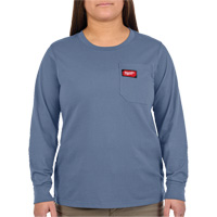 GRIDIRON Long Sleeve Pocket T-Shirt, Women's, X-Small, Blue Toolneeds Inc.