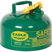 Bidon de s&eacute;curit&eacute; pour les combustibles, Type I, Acier galvanis&eacute;, 2 gal. US, Vert, Homologu&eacute; FM/List&eacute; UL/ULC Toolneeds Inc.