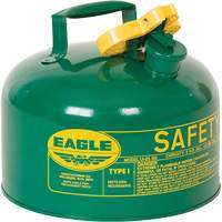 Bidon de s&eacute;curit&eacute; pour les combustibles, Type I, Acier galvanis&eacute;, 2,5 gal. US, Vert, Homologu&eacute; FM/List&eacute; UL/ULC Toolneeds Inc.