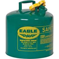 Bidon de s&eacute;curit&eacute; pour les combustibles, Type I, Acier galvanis&eacute;, 5 gal. US, Vert, Homologu&eacute; FM/List&eacute; UL/ULC Toolneeds Inc.