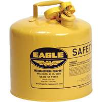 Bidon de s&eacute;curit&eacute; pour le diesel, Type I, Acier galvanis&eacute;, 5 gal. US, Jaune, Homologu&eacute; FM/List&eacute; UL/ULC Toolneeds Inc.
