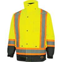 5057 Pioneer&reg; Yukon 7-in-1 Waterproof Winter Safety Parka, Polyester, Black/High Visibility Lime-Yellow, X-Small Toolneeds Inc.