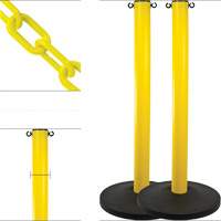 Industrial Stanchion Kit with Plastic Chain, 37" High, Yellow Toolneeds Inc.