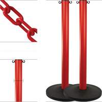 Industrial Stanchion Kit with Plastic Chain, 37" High, Red Toolneeds Inc.