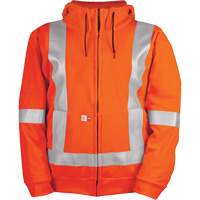 High-Visibility Wind Resistant Zip-Front Sweatshirt with DetachableHood, Men's, Small, High Visibility Orange, 27.7 cal/cm² Toolneeds Inc.