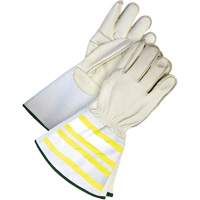 High-Visibility Utility Gloves with 6.25" Cuff, Small, Grain Cowhide Palm Toolneeds Inc.