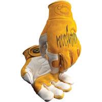 Gants de soudeur TIG/MIG de premi&egrave;re qualit&eacute; Caiman avec fermeture &agrave; boucles & crochets, Cuir de vache refendu, Taille Moyen Toolneeds Inc.