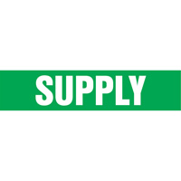 "Supply" Pipe Markers, Self-Adhesive, 4" H x 24" W, White on Green Toolneeds Inc.
