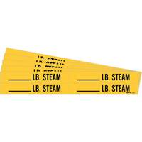 Marqueurs de tuyau avec espace vierge suivi de LB. Steam, Autocollant, 1-1/8" h x 7" la, Noir sur jaune Toolneeds Inc.