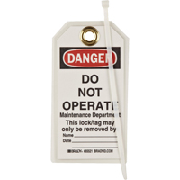 &eacute;tiquettes de verrouillage, Plastique, 3" la x 5-1/2" h, Anglais Toolneeds Inc.
