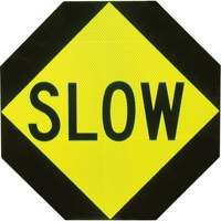 Double-Sided "Stop/Slow" Traffic Control Sign, 18" x 18", Aluminum, English Toolneeds Inc.