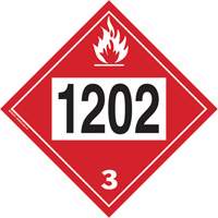 Plaque-&eacute;tiquette TMD 1202 pour liquide inflammable huile combustible, Plastique Toolneeds Inc.