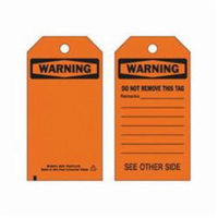 Self-Laminating Safety Tags, Polyester, 3" W x 5-3/4" H, English Toolneeds Inc.