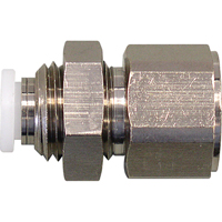 Topfit Female Threaded Bulkhead Connector Fitter, 1/4" Dia, Polymer Toolneeds Inc.