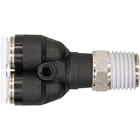 Topfit Male Threaded Y-Connector Fitting, 1/4" Dia, Polymer Toolneeds Inc.