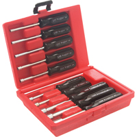 Drilled Shaft Nut Driver Set With Red Plastic Case, 10 Pcs., Metric Toolneeds Inc.