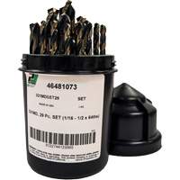 Mechanics Length Jobber Drill 135° - 1/16" to 1/2" by 1/64", 29 Pieces, High Speed Steel Toolneeds Inc.