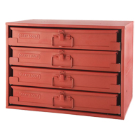 Compartment Rack With 4 Compartment Boxes, 4 Slots, 20-1/2" W x 12-1/2" D x 14-5/8" H, Red Toolneeds Inc.