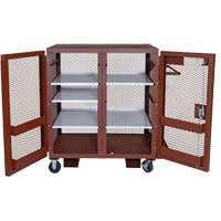 Mobile Mesh Cabinet, Steel, 37 Cubic Feet, Red Toolneeds Inc.