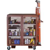 Mobile Mesh Cabinet, Steel, 37 Cubic Feet, Red Toolneeds Inc.