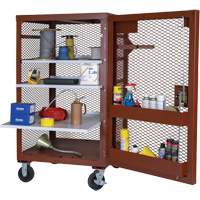 Mobile Mesh Cabinet, Steel, 22 Cubic Feet, Red Toolneeds Inc.