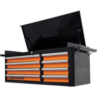 Top Chest, 42" W, 8 Drawers, Black/Orange Toolneeds Inc.