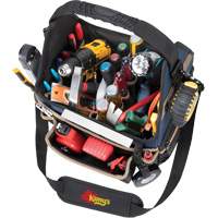 Porte-outils &eacute;lectrique/CHVAC &agrave; base moul&eacute;e, Polyester balistique, 20 pochettes, Noir/Bleu Toolneeds Inc.