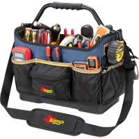 Boîte &agrave; outils ouverte &agrave; base moul&eacute;e, Polyester balistique, 17 pochettes, Noir/Bleu Toolneeds Inc.