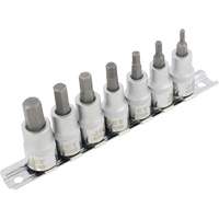 HSW3811M 7-Piece Metric 2" Long Hex Bit Socket Set, Hex, 3/8" Drive, 7 Pcs Toolneeds Inc.