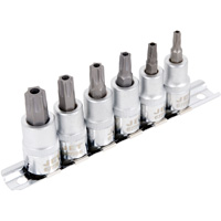 SS386TB Tamperproof Bit Socket Set, Torx&reg; Tamper, 3/8" Drive, 6 Pcs Toolneeds Inc.