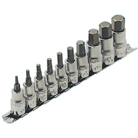 HSW3812-10 SAE Bit Socket Set, Hex, 1/2"/3/8" Drive, 10 Pcs Toolneeds Inc.