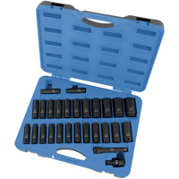PS2712DC SAE/Metric Socket Set, 27 Pcs, Impact, 1/2" Drive Size, Deep Toolneeds Inc.