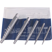 Screw Extractors - Screw Extractor Set in Fold-Up Pouch, 5 Pieces, High Carbon Steel Toolneeds Inc.