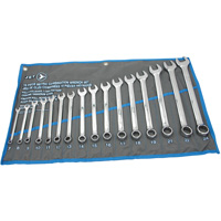 Fully Polished Long Pattern Combination Wrench Set, Combination, 16 Pieces, Metric Toolneeds Inc.