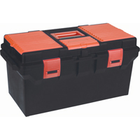 Plastic Tool Box, 22" W x 11" D x 10-1/2" H, Black Toolneeds Inc.