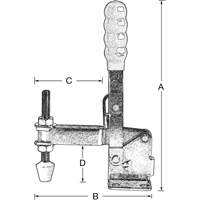 Brides de fixation verticales, Force de serrage 375 lb, Vertical Toolneeds Inc.
