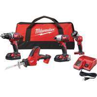 Ensemble quatre outils sans fil combin&eacute;s M18, Lithium-ion, 18 V Toolneeds Inc.