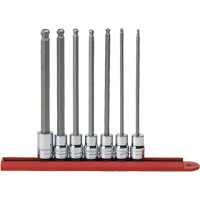 SAE Long Ball End Bit Socket Set, Hex, 3/8" Drive, 7 Pcs Toolneeds Inc.