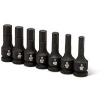 Impact Metric Bit Socket Set, Hex, 1/2" Drive, 7 Pcs Toolneeds Inc.
