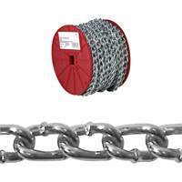 Twist Link Machine Chain, Low Carbon Steel, #2 x 125' (38.1 m) L, 310 lbs. (0.155 tons) Load Capacity Toolneeds Inc.