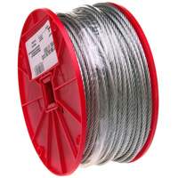 Wire Cable, 500' (152.4 m) x 3/32", 184 lbs. (0.092 tons), Galvanized Toolneeds Inc.