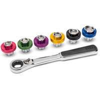 6 Point Magnetic Oil Drain Plug Metric Socket Set, 7 Pieces, 3/8" Drive Size Toolneeds Inc.