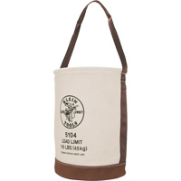 Bucket with Leather Bottom, 17" H, Canvas, Beige Toolneeds Inc.